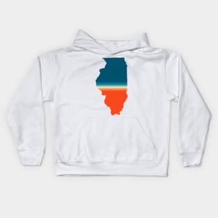 Illinois State Retro Map Kids Hoodie